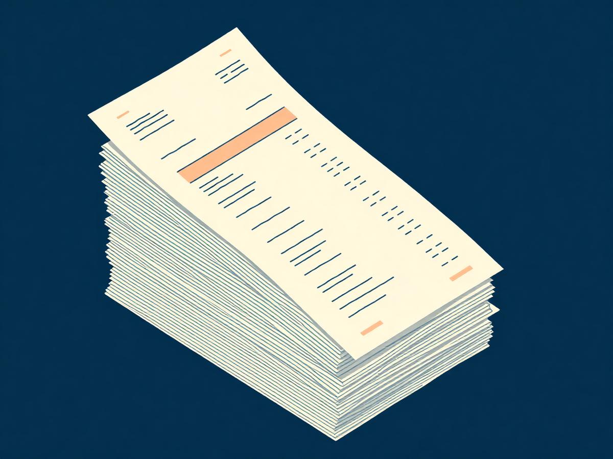 Stack of quotation receipts
